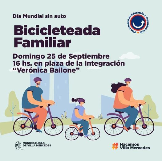Organizan un bicicleteada familiar por el Día Mundial Sin Auto