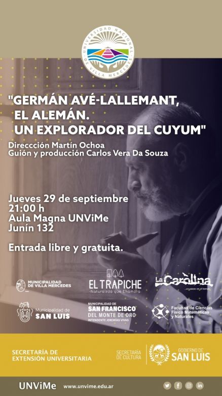 Mañana realizarán la avant premier del documental sobre la vida de “Germán Avé Lallemant”