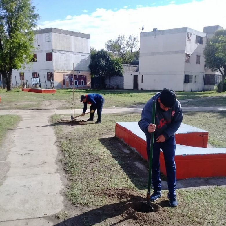 Se realizaron tareas de mantenimiento en plazas y espacios verdes