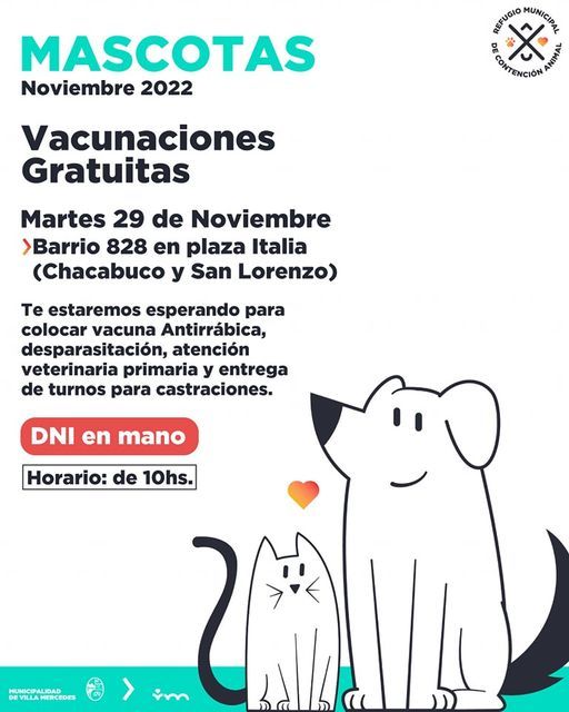 Vacunación de mascotas en plaza Italia