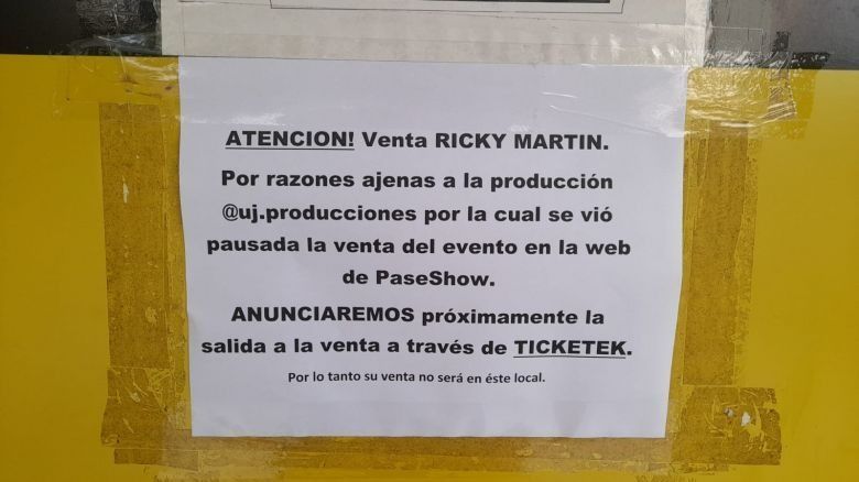 Último momento: no se van a vender entradas físicas para Ricky Martín