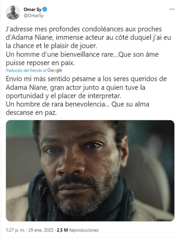 Murió el actor francés Adama Niane, conocido por su papel en la serie “Lupin”