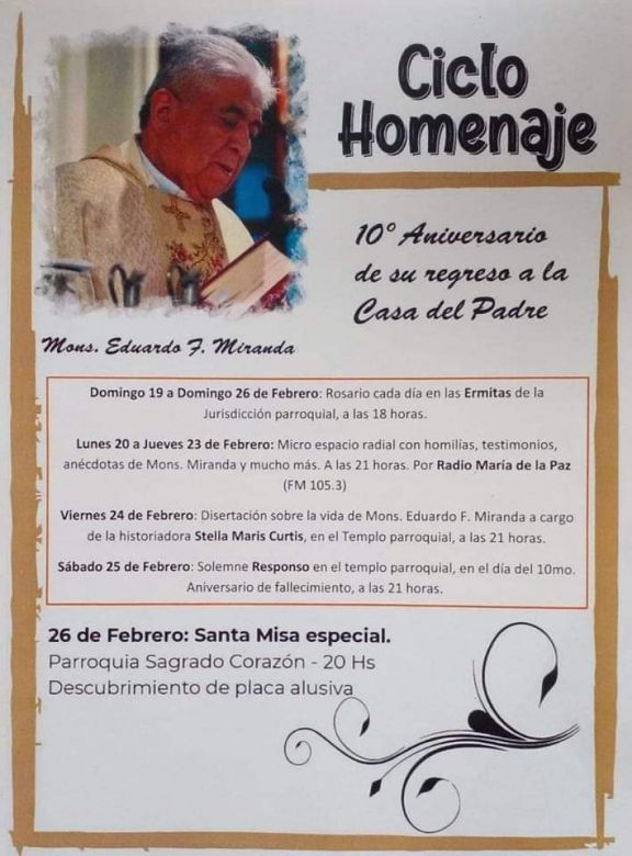 Homenaje a Monseñor Eduardo Francisco Miranda 