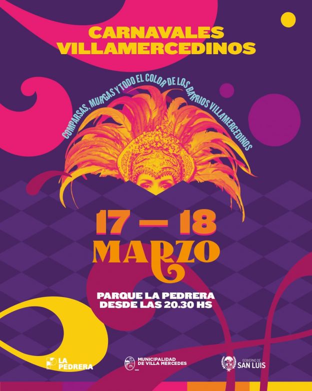 Este fin de semana llegan los Carnavales a Villa Mercedes 