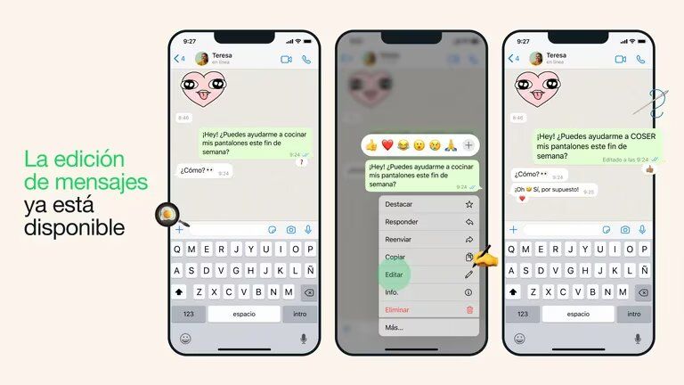 WhatsApp trae la mejor función, editar mensajes hasta 15 minutos después de enviados