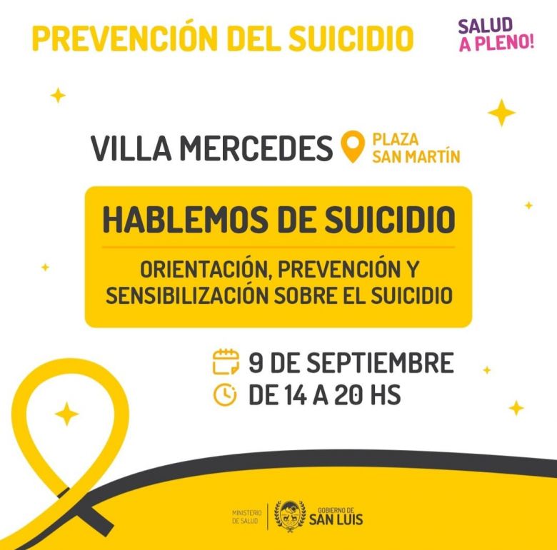 Villa Mercedes realizará actividades para prevención del suicidio