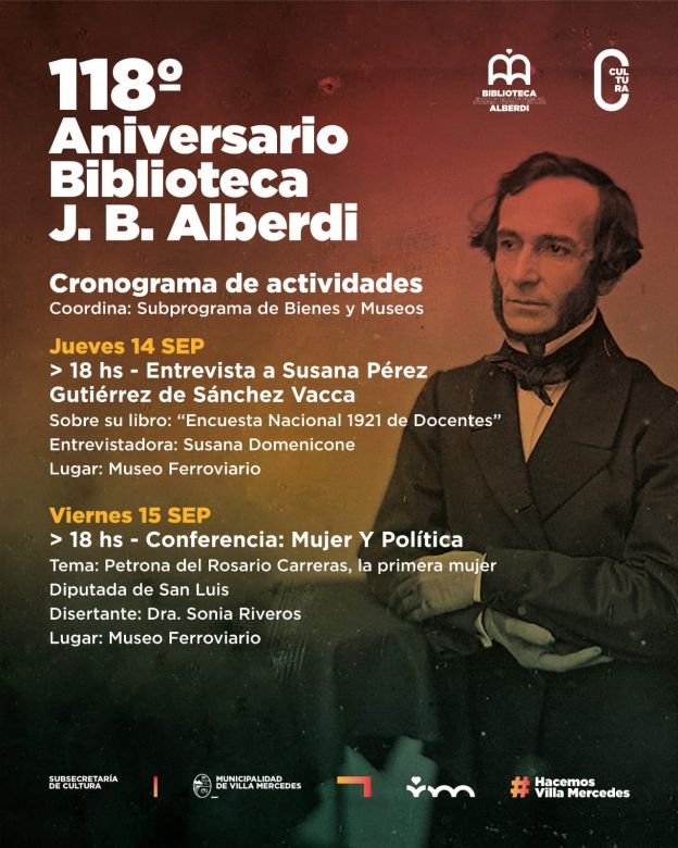 Continúan las actividades por el 118° aniversario de la Biblioteca Juan B. Alberdi