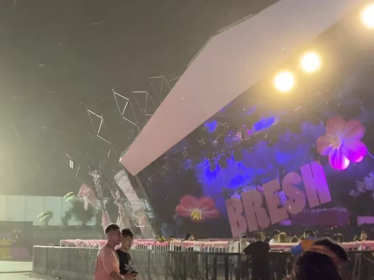 Se derrumbó una estructura durante la fiesta Bresh y 15 personas fueron hospitalizadas 