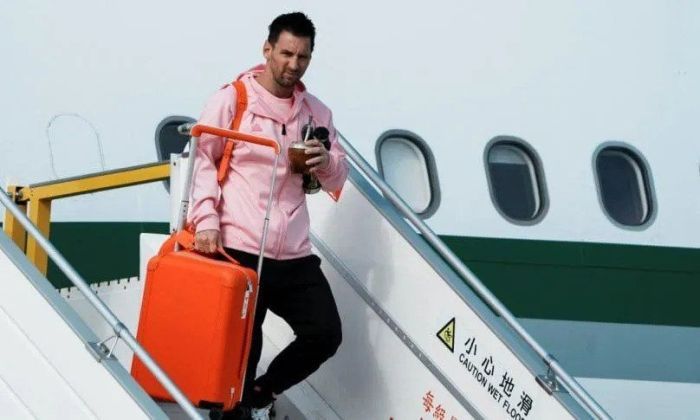 Messi llegó a Hong Kong con Inter Miami después del mazazo ante Al-Nassr