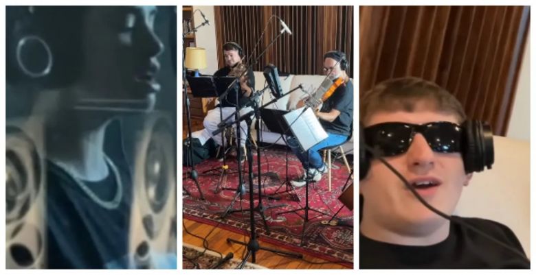 Las imágenes de la grabación del nuevo disco de Dillom que contó con Lali Espósito y Andrés Calamaro