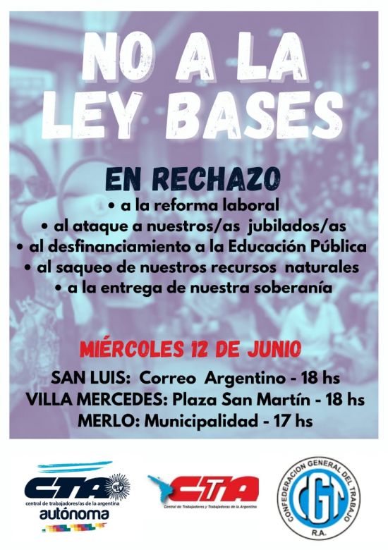 Movilización en rechazo a la "Ley Bases"