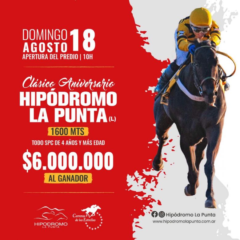 Se viene el "Clásico Aniversario" del Hipódromo de la Punta