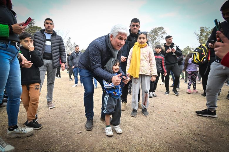 Poggi disfrutó como uno más en el Parque de las Naciones