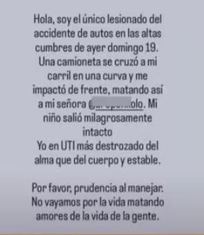 Tragedia en Altas Cumbres: “No vayamos matando amores”, el dolor de uno de los sobrevivientes