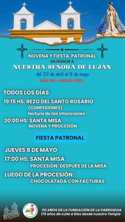 Luján rendirá honor a la virgen que le otorga el nombre a la localidad