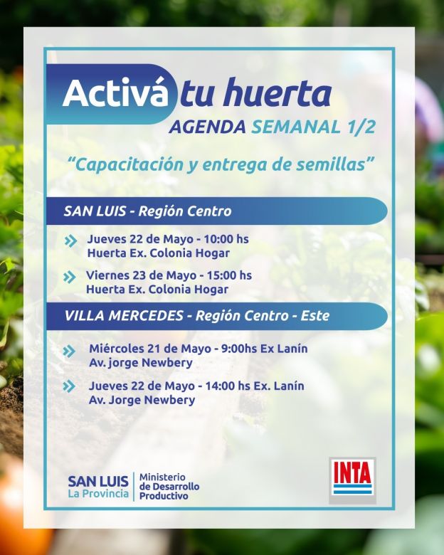 Continúan las capacitaciones y entrega de semillas del programa ‘Activá tu huerta’