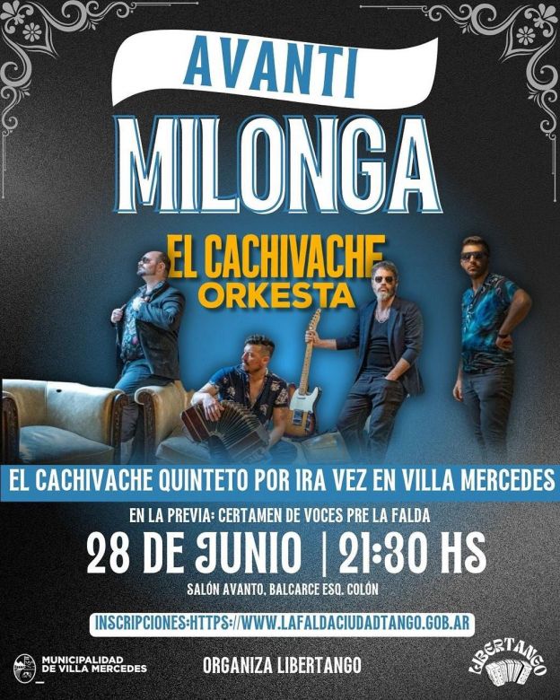 Villa Mercedes será subsede del certamen de voces pre "La Falda Tango 2025"
