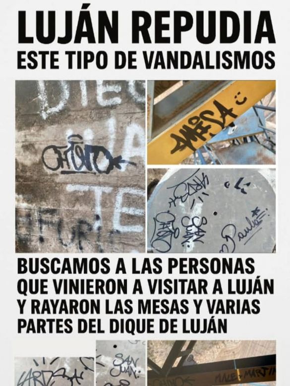 Turistas vandalizaron el dique Luján y la Policía identificó a los posibles responsables