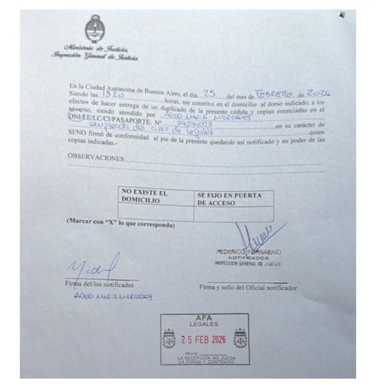 La Inspecci&oacute;n General de Justicia solicit&oacute; la designaci&oacute;n de veedores en la AFA