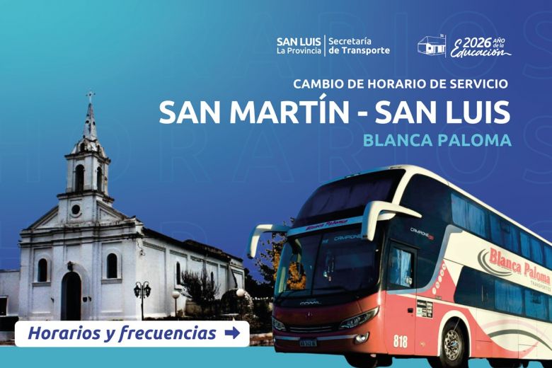El corredor San Mart&iacute;n &ndash; San Luis suma nuevos horarios para los docentes