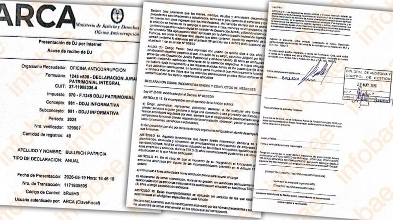 Patricia Bullrich present&oacute; hoy su nueva declaraci&oacute;n jurada, en medio de la pol&eacute;mica por el caso Adorni