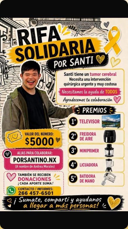 Gran rifa solidaria para ayudar a Santi