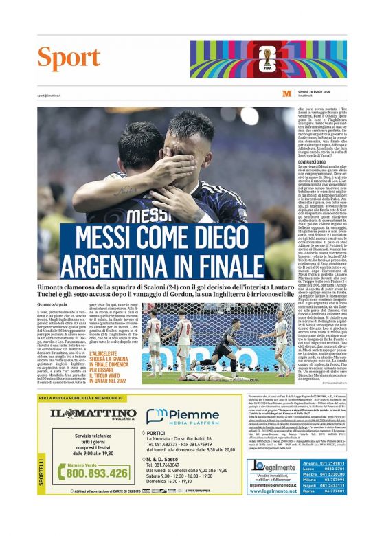 Mir&aacute; las portadas de los principales diarios del planeta tras la remontada de Argentina ante Inglaterra
