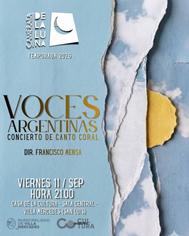 La Camerata de la Luna presenta "Voces Argentinas": un viaje coral en los 170 a&ntilde;os de Villa Mercedes