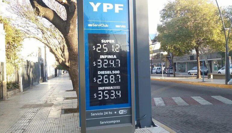 YPF ya aplicó el aumento del 4,5% en precio en las naftas y el gasoil