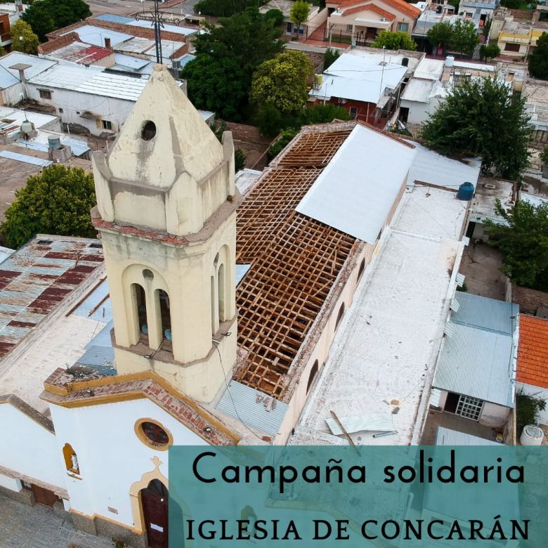 Campaña solidaria para reparar el techo de la Parroquia Ntra. Sra. de los Dolores en Concarán 